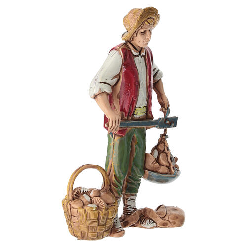 Estatueta vendedor de frutas para presépio Moranduzzo 10 cm 2