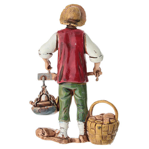 Estatueta vendedor de frutas para presépio Moranduzzo 10 cm 4