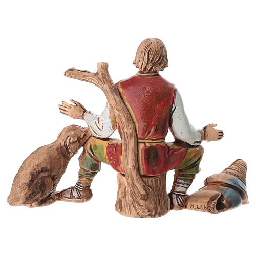 Sitzender Hirte mit Hund für 10 cm Krippe von Moranduzzo 4