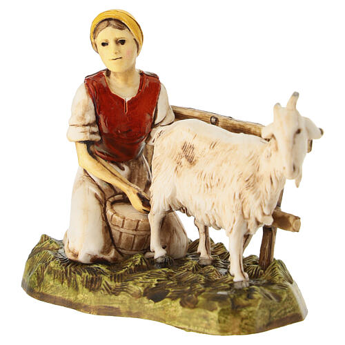 Donna con capra presepe Moranduzzo 10 cm 2