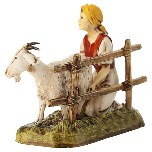 Donna con capra presepe Moranduzzo 10 cm 3