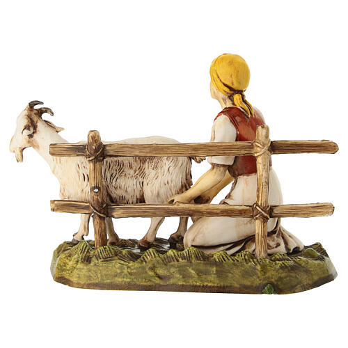 Donna con capra presepe Moranduzzo 10 cm 4