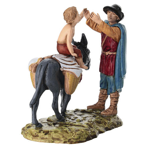 Mann mit Kind auf Esel für 10 cm Krippe von Moranduzzo 2