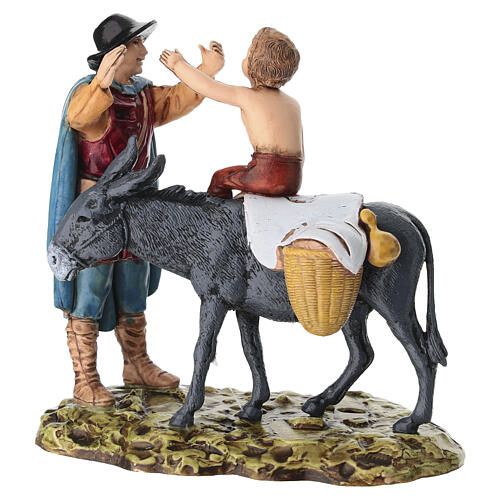 Mann mit Kind auf Esel für 10 cm Krippe von Moranduzzo 4