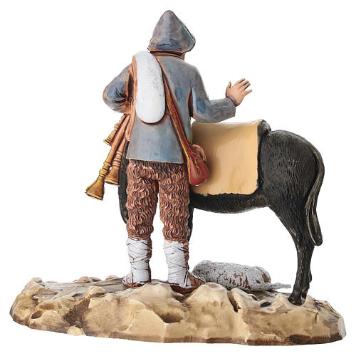 Zampognaro z osiołkiem - figurka do szopki Moranduzzo 10 cm 4