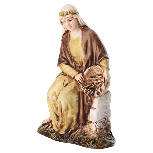 Frau auf einer Mauer sitzend für 10 cm Krippe von Moranduzzo 3