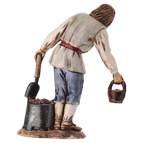 Köhler mit Holzbündel für 10 cm Krippe von Moranduzzo 4