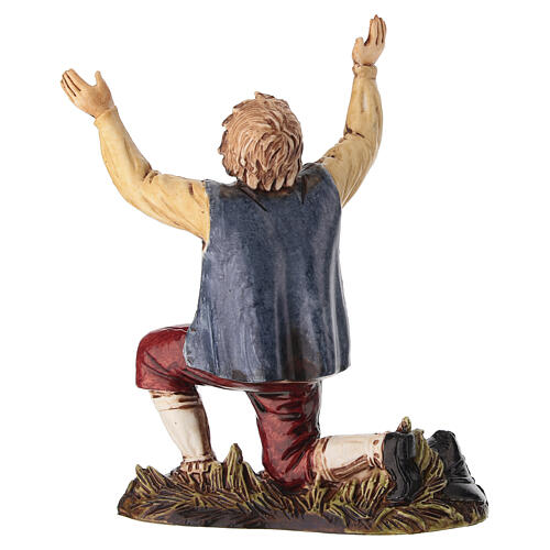 Kneeling Astonished Shepherd, Moranduzzo Nativity 10 cm 4