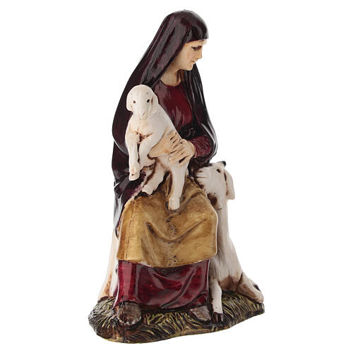 Femme avec agneau pour crèche Moranduzzo 10 cm 2