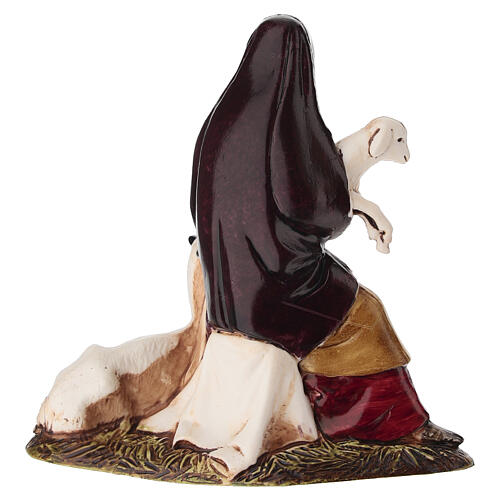 Femme avec agneau pour crèche Moranduzzo 10 cm 4