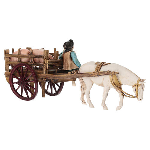 Cart with Pigs Set, Moranduzzo Nativity Scene, 10 cm 4