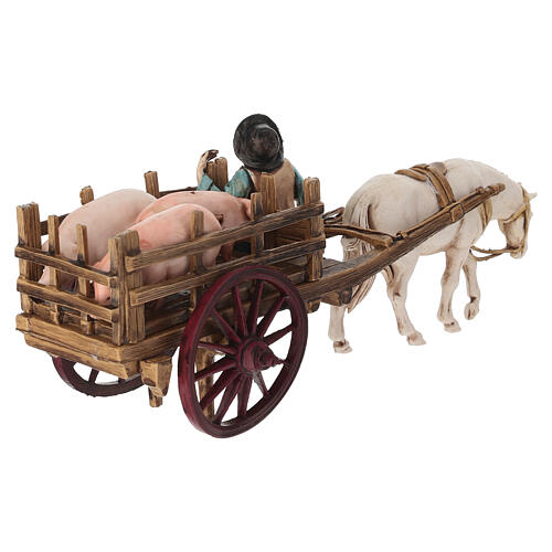 Cart with Pigs Set, Moranduzzo Nativity Scene, 10 cm 5