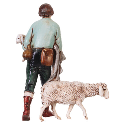 Berger avec agneau et mouton crèche Moranduzzo 10-12 cm style napolitain 4