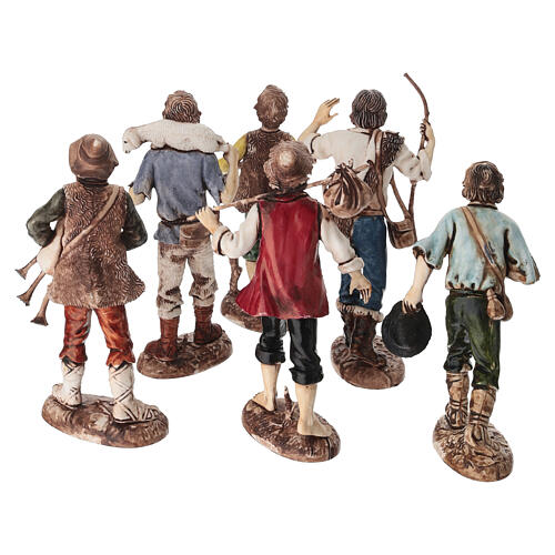 Shepherds, set of 6 nativity figurines by Moranduzzo, 12 cm 5