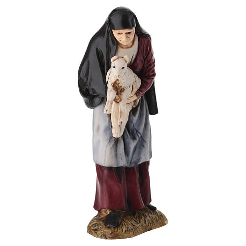 Old Woman with Lamb Figurine, 12 cm Moranduzzo Nativity 2