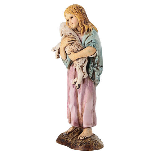 Junge Wanderin mit Lamm für 12 cm Krippe von Moranduzzo 2