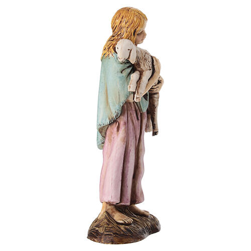 Young Romani Girl with Lamb Statue, 12 cm Moranduzzo Nativity 3