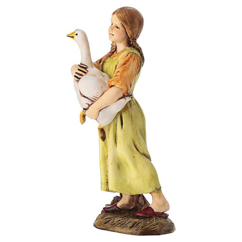 Young Girl with Goose Statue, 12 cm Nativity by Moranduzzo 2