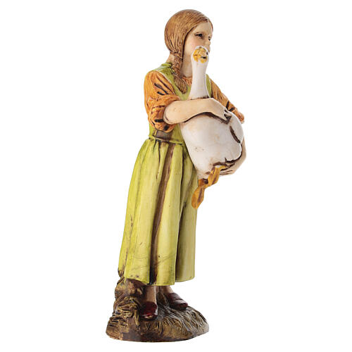 Young Girl with Goose Statue, 12 cm Nativity by Moranduzzo 3