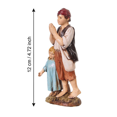 Coppia di fanciulli presepe Moranduzzo 12 cm stile napoletano 2