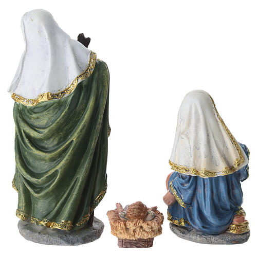 Nativity in resin with gold finish for 16 cm Nativity Scene, set of 3 8