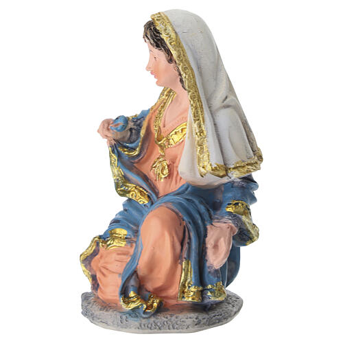 Nativité en résine finition or pour crèche 16 cm, set 3 pièces 6