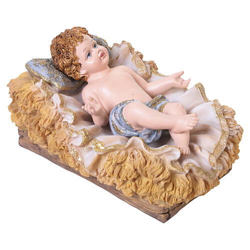 Nativité avec ange en résine finition dorée pour crèche 50 cm set 6 pcs 6