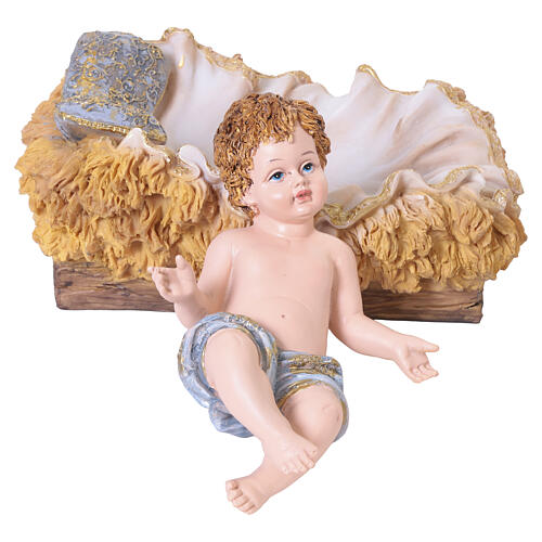 Nativité avec ange en résine finition dorée pour crèche 50 cm set 6 pcs 9