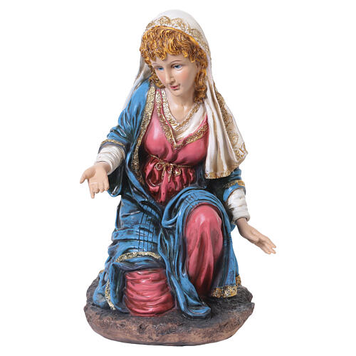 Natività con angelo in resina finitura oro per presepe 50 cm set 6 pezzi 4