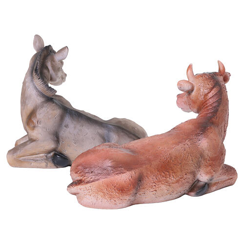 Natività con angelo in resina finitura oro per presepe 50 cm set 6 pezzi 13