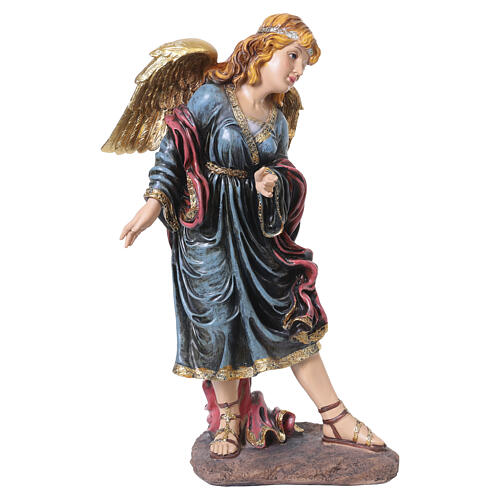 Natividade com anjo em resina acabamento dourado para presépio 50 cm conjunto 6 peças 10