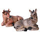 Holy Family with angel in gold-finish resin for nativity 50 cm set 6 pcs s12