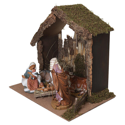 Stajenka ze sceną Narodzenia Pańskiego - szopka Fontanini 45 cm, 5 postaci, 100×100×70 cm 4
