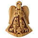 Presepe con angelo in legno d'olivo della Terrasanta 6 personaggi 12,5 cm s1