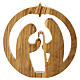 Belén circular con la Sagrada Familia de madera de olivo de Tierra Santa 3 figuras 12 cm s3