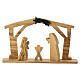 Presepe Natività Terrasanta capanna con stella cometa legno d'ulivo 10x15 cm s1