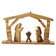 Presepe Natività Terrasanta capanna con stella cometa legno d'ulivo 10x15 cm s3