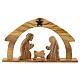 Belén Sagrada Familia Tierra Santa cabaña arco con estrella madera de olivo 10x15 cm s1