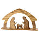 Belén Sagrada Familia Tierra Santa cabaña arco con estrella madera de olivo 10x15 cm s3
