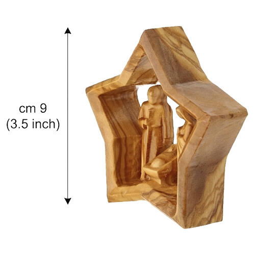 Natividad en forma de estrella de madera de olivo de la Tierra Santa 9 cm 2