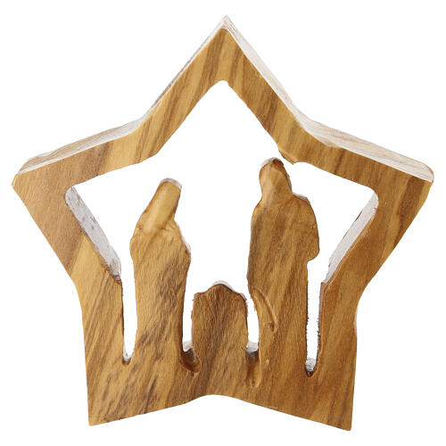 Natividad en forma de estrella de madera de olivo de la Tierra Santa 9 cm 3