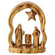 Belén con arco y estrella de madera de olivo de la Tierra Santa 9 cm s1