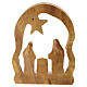 Presepe con arco e stella in legno d'olivo della Terrasanta 9 cm s3