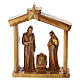 Presepe con capanna e stella in legno d'olivo della Terrasanta 10 cm s1
