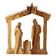 Presepe con capanna e stella in legno d'olivo della Terrasanta 10 cm s3