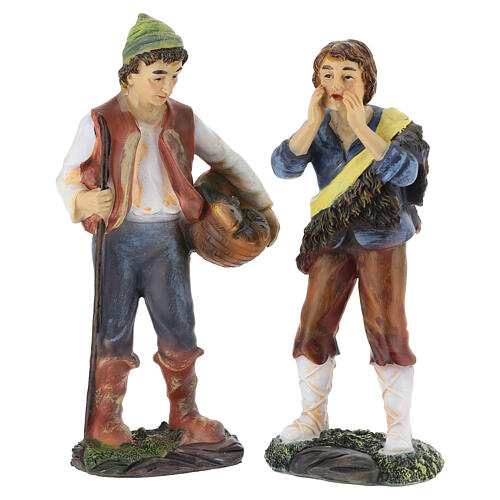 Set 10 statuine per presepe pastori misti 20 cm 7