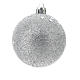 Set of 9 silver Christmas tree balls of 60 mm, recycled plastic s2