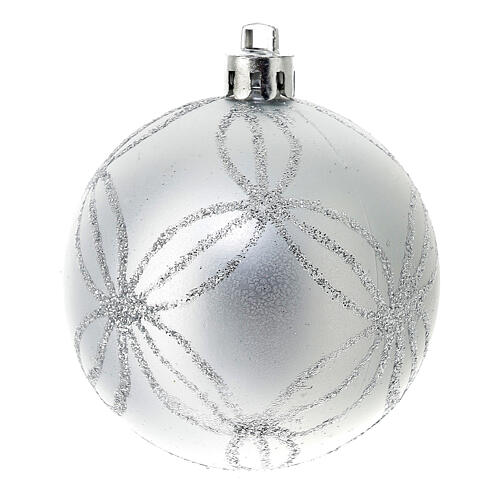 Set 9 boules de Noël argent durables 100% plastique recyclé 60 mm 3