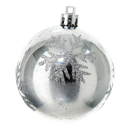 Set 9 boules de Noël argent durables 100% plastique recyclé 60 mm 4