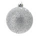 Eco-friendly Christmas ornaments set of 9 silver balls 100% recycled plastic 60 mm s2